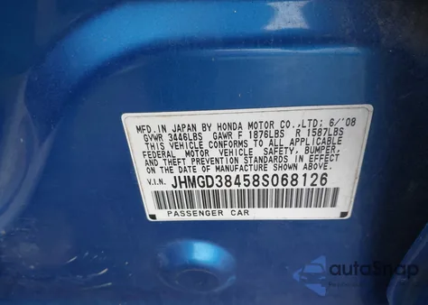 2008 Honda Fit from USA, damaged, VIN JHMGD38458S068126